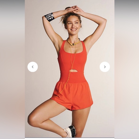 Free People NWT Righteous Runsie Size Medium in Flame - Picture 5 of 10